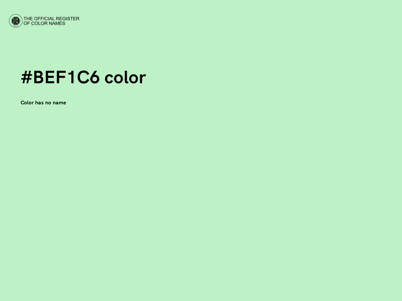 #BEF1C6 color image