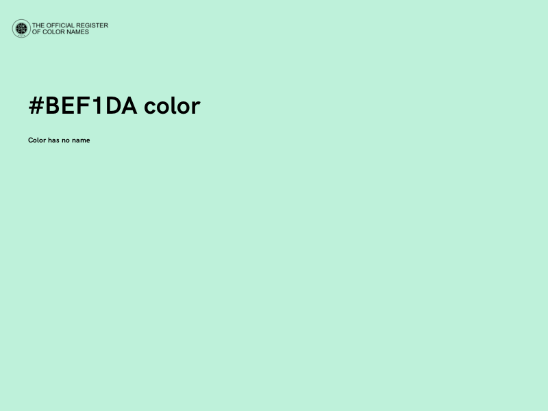 #BEF1DA color image