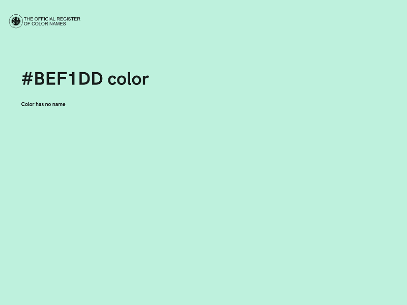 #BEF1DD color image