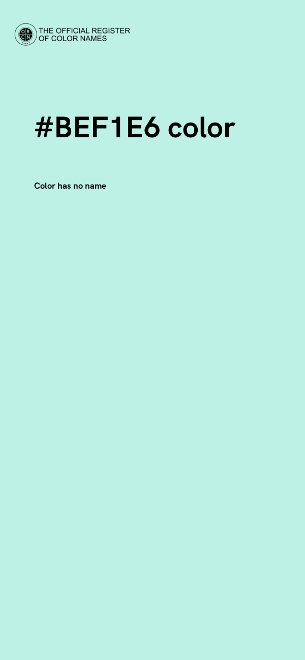 #BEF1E6 color image