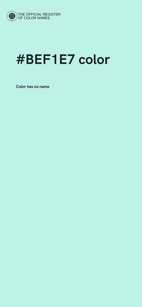 #BEF1E7 color image