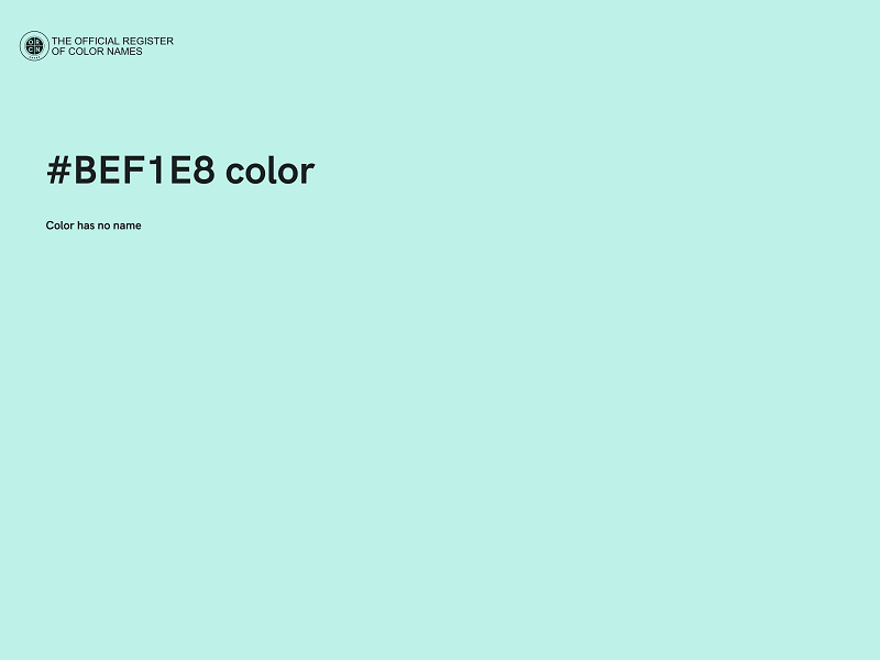 #BEF1E8 color image