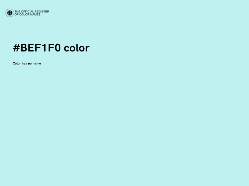 #BEF1F0 color image
