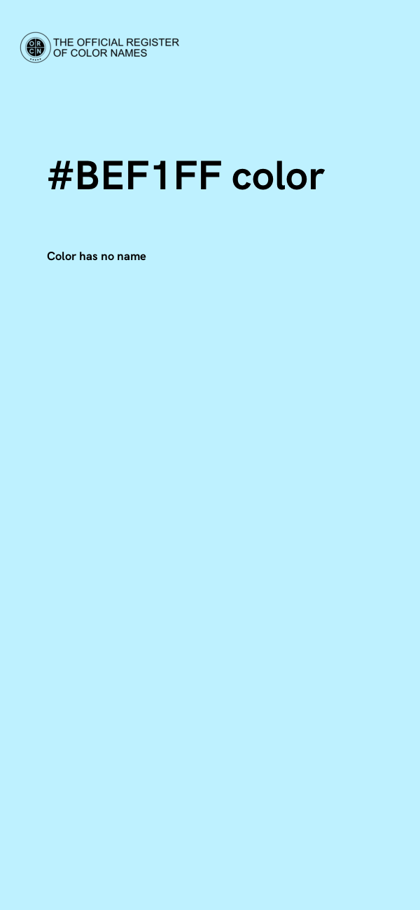 #BEF1FF color image