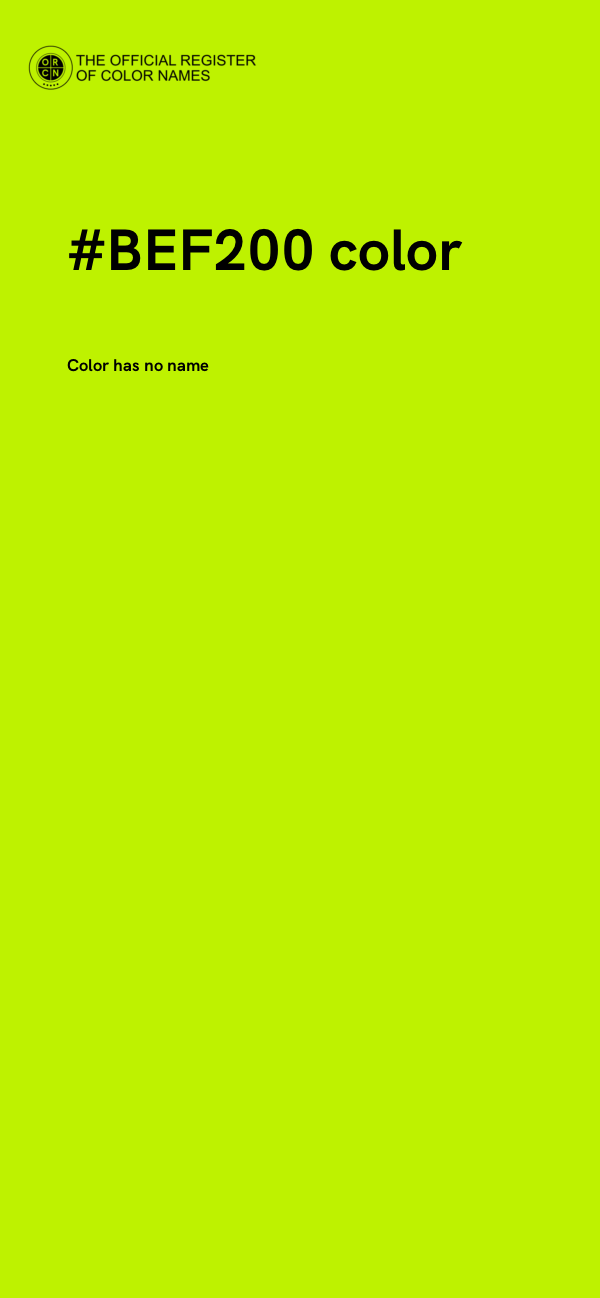 #BEF200 color image