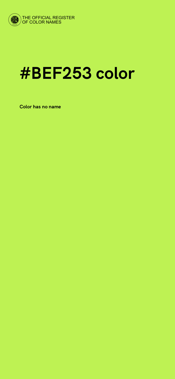 #BEF253 color image