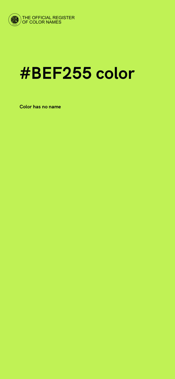 #BEF255 color image