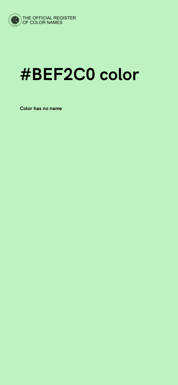 #BEF2C0 color image