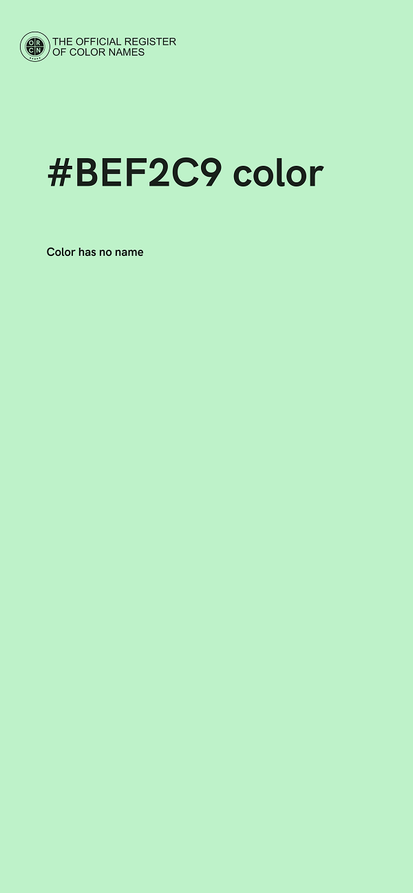 #BEF2C9 color image