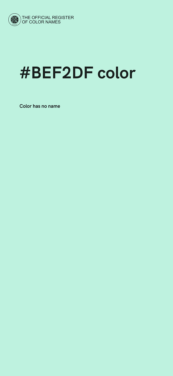 #BEF2DF color image