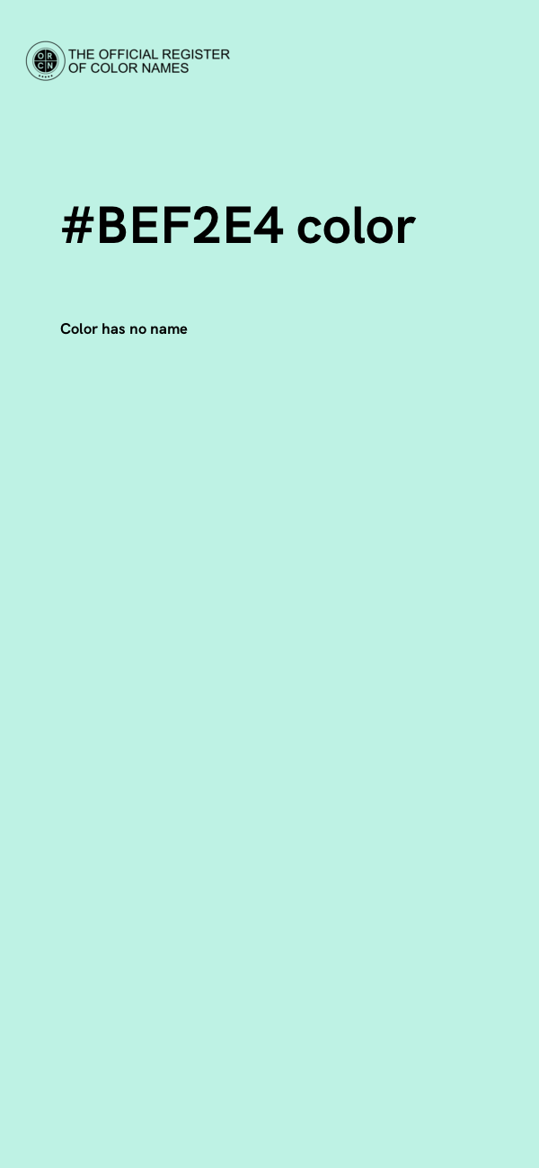 #BEF2E4 color image