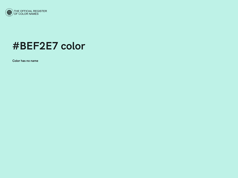 #BEF2E7 color image