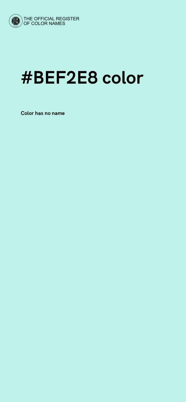 #BEF2E8 color image