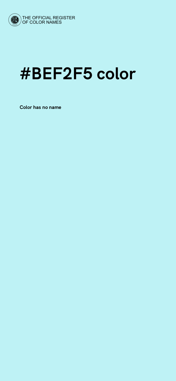 #BEF2F5 color image