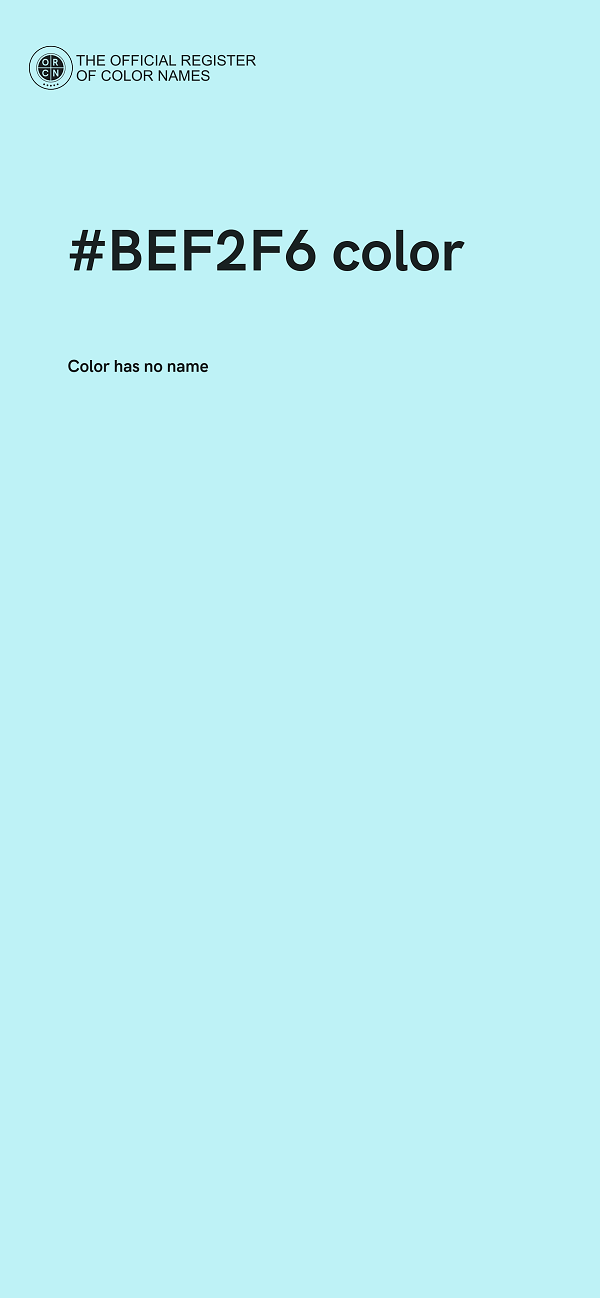 #BEF2F6 color image