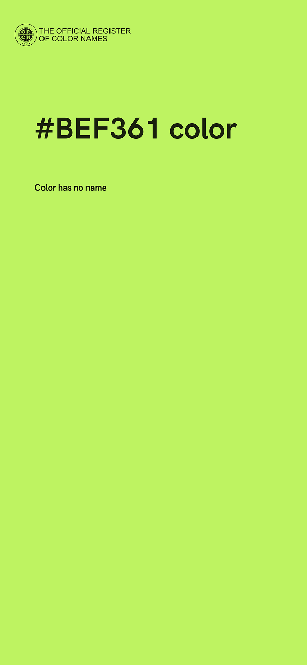 #BEF361 color image