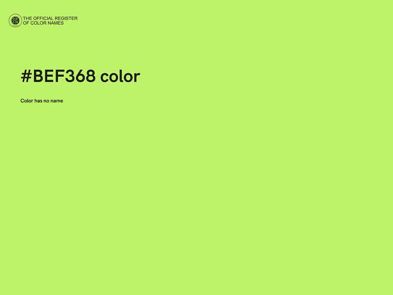 #BEF368 color image