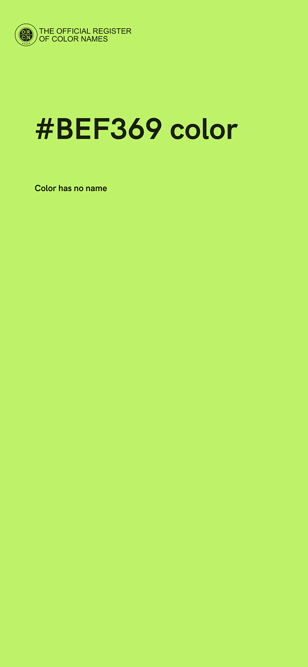 #BEF369 color image