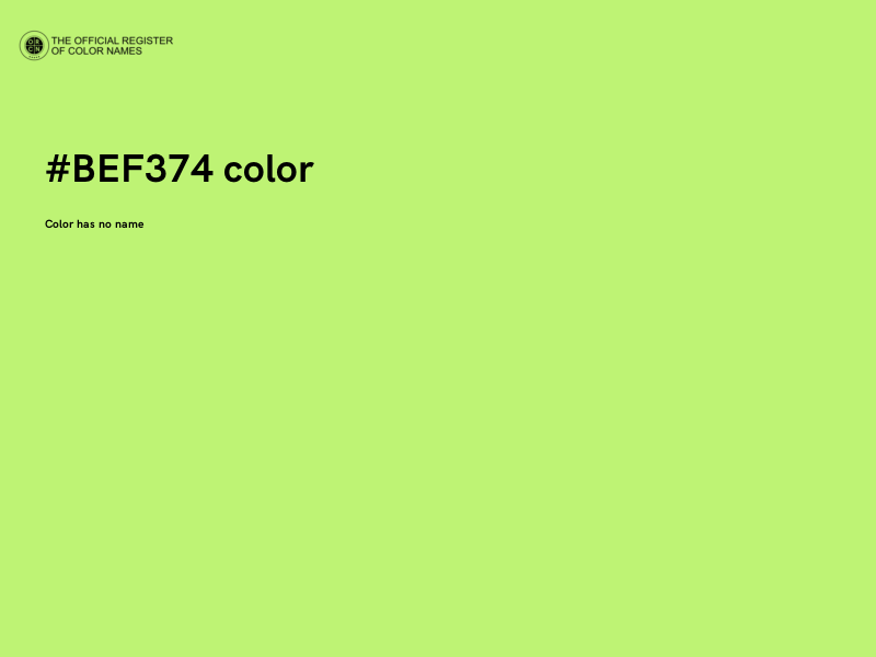 #BEF374 color image