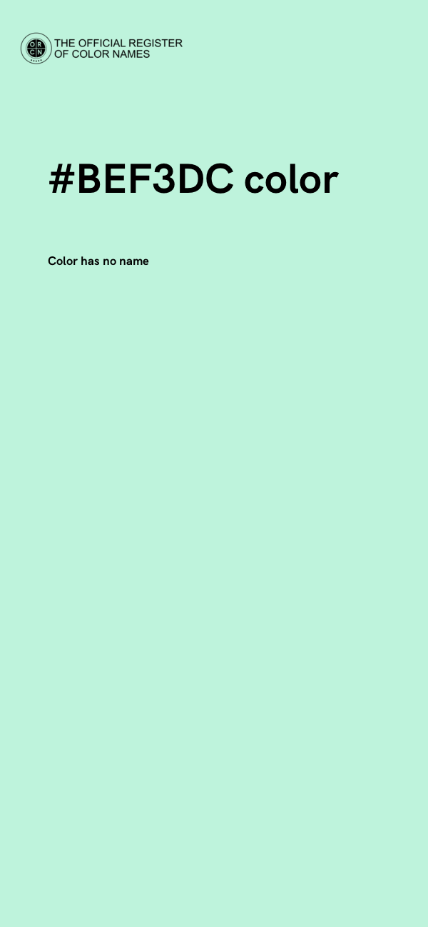 #BEF3DC color image