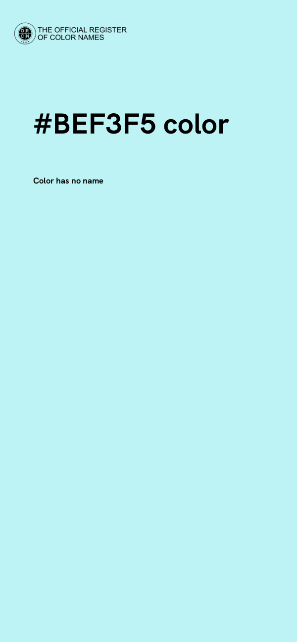 #BEF3F5 color image