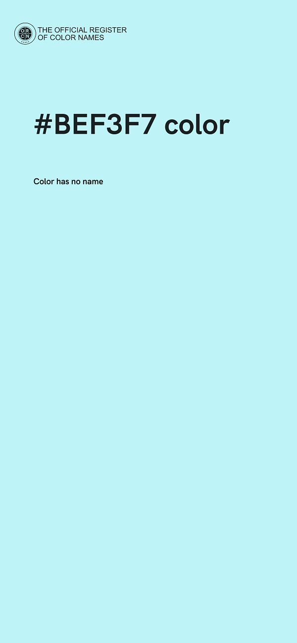 #BEF3F7 color image