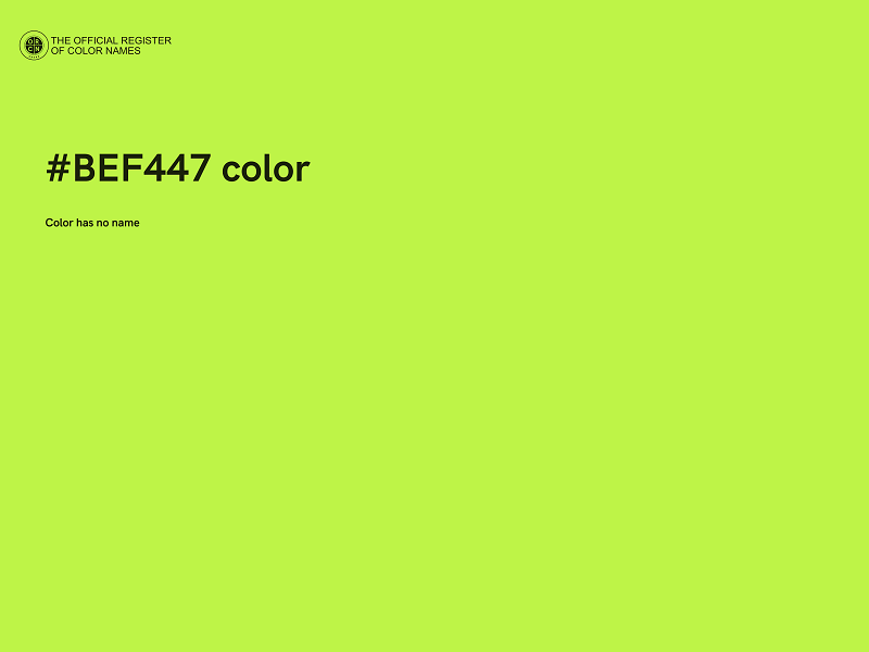 #BEF447 color image