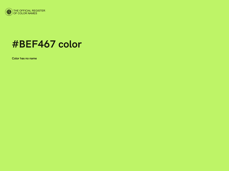 #BEF467 color image