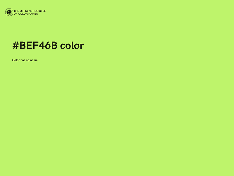 #BEF46B color image