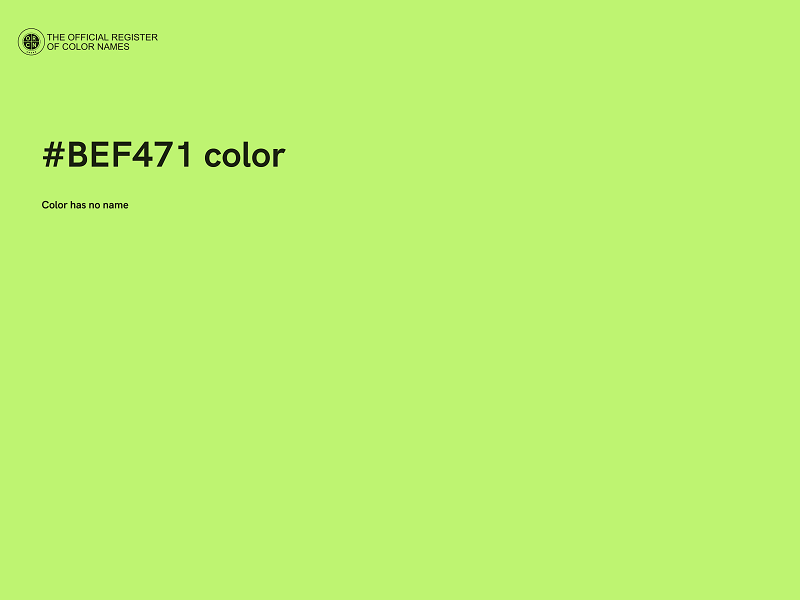 #BEF471 color image