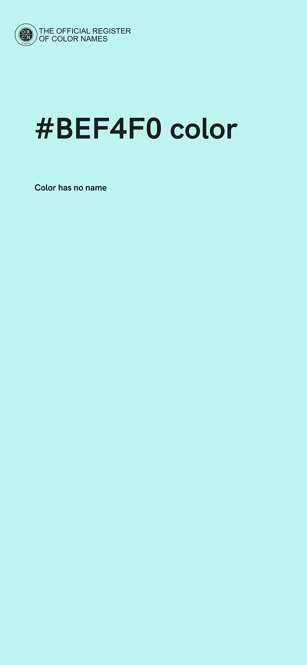 #BEF4F0 color image