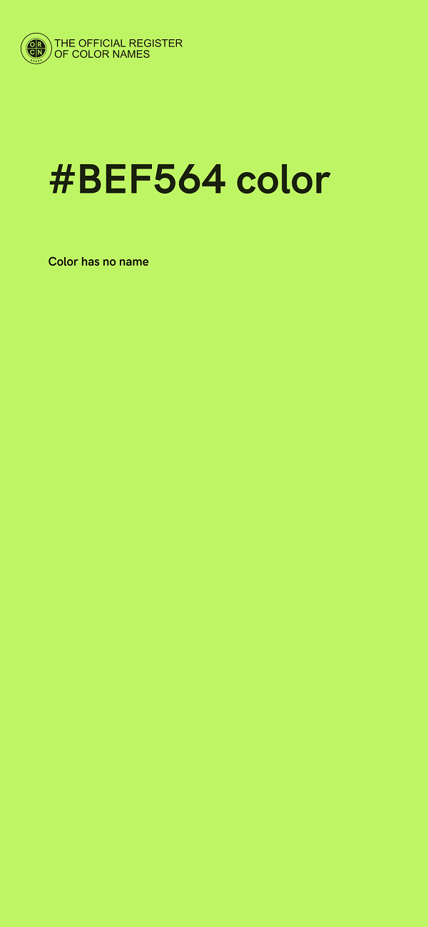 #BEF564 color image