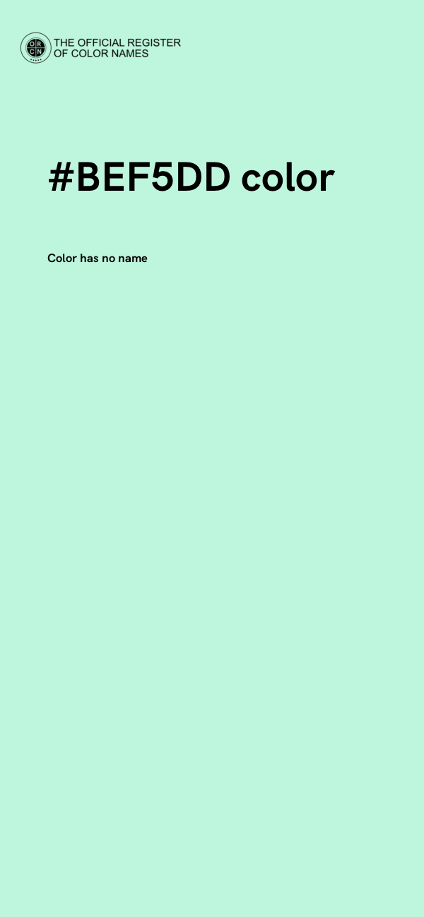 #BEF5DD color image