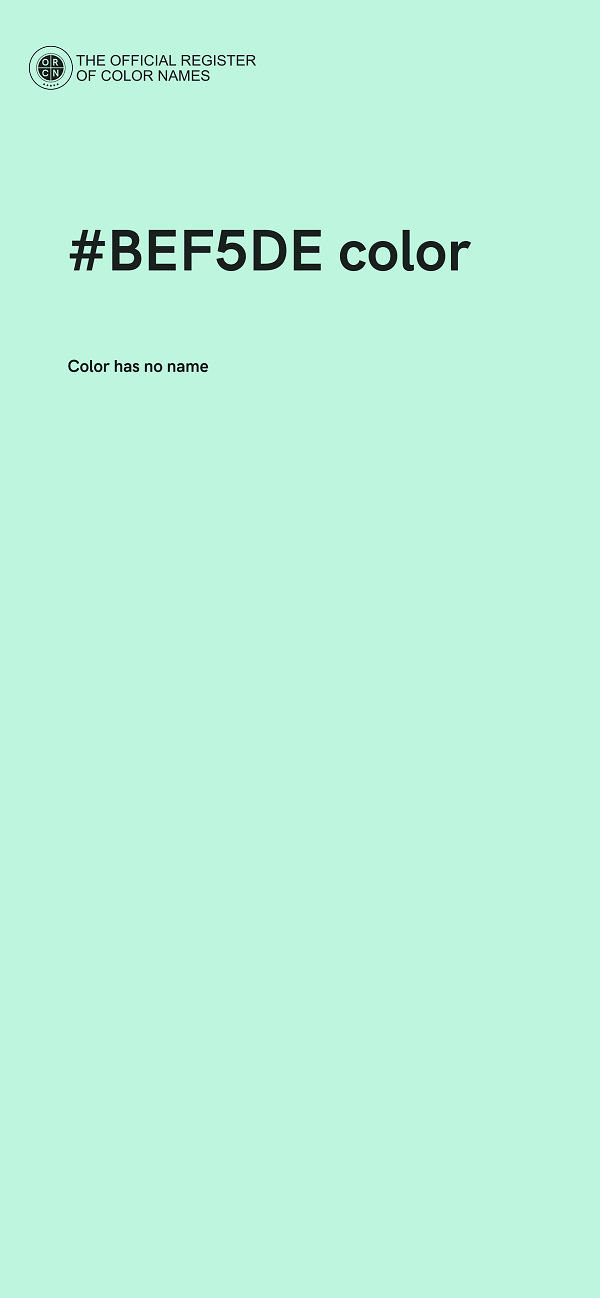 #BEF5DE color image