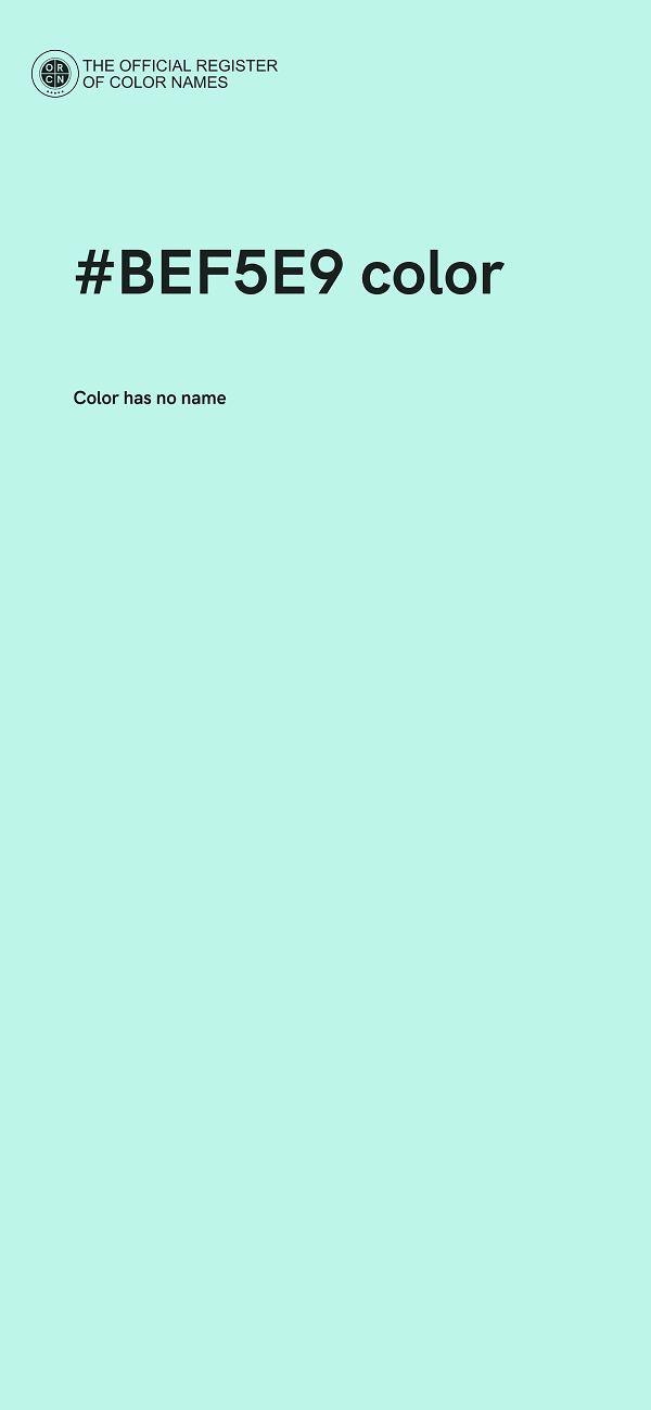 #BEF5E9 color image