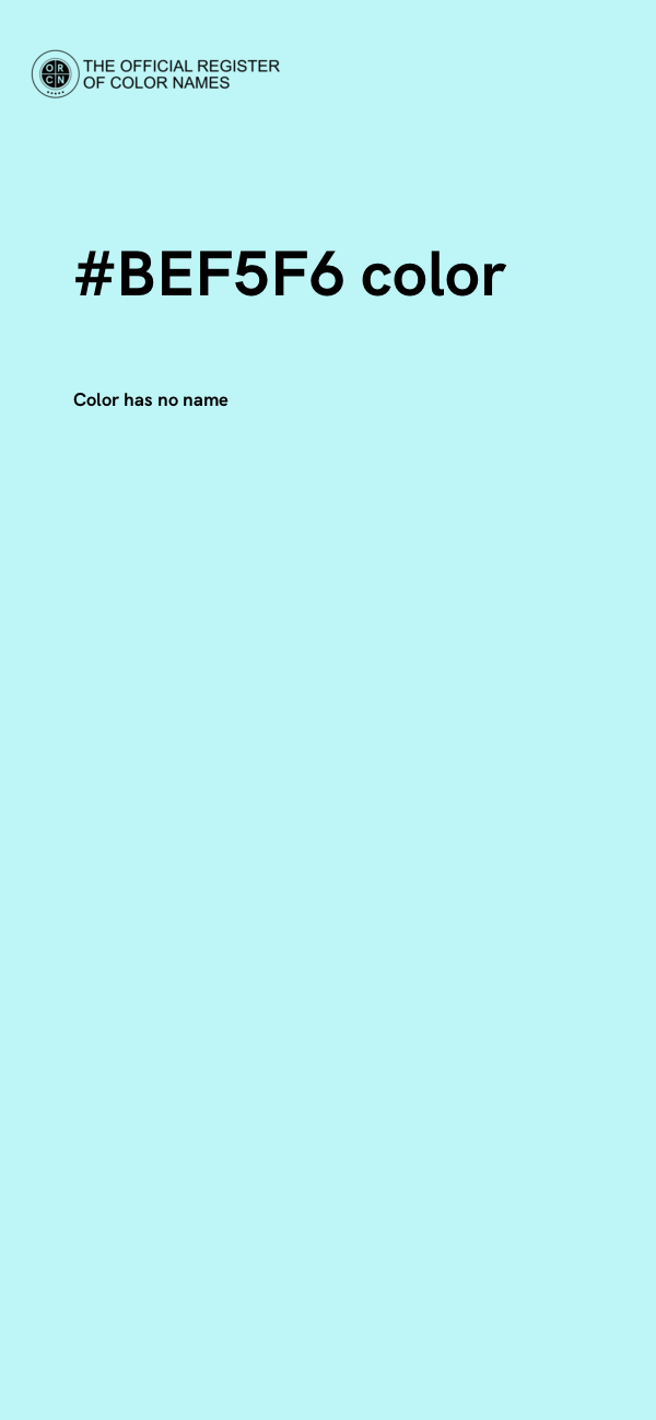 #BEF5F6 color image