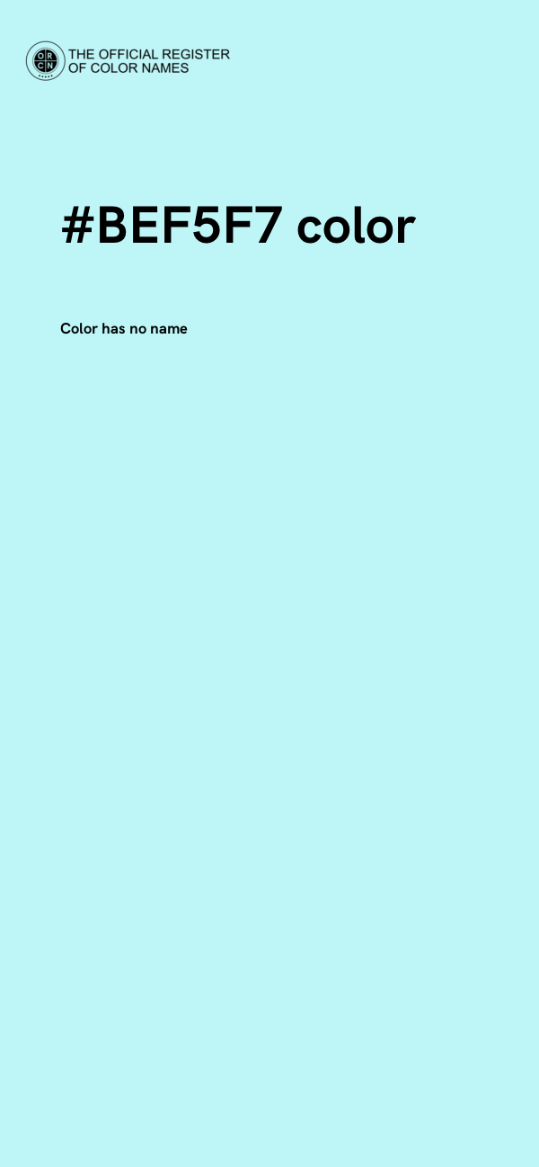 #BEF5F7 color image