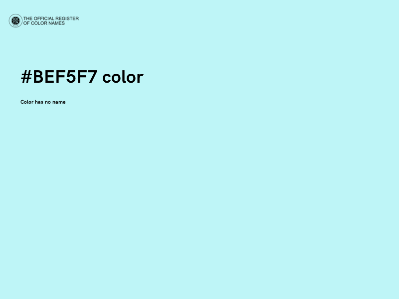 #BEF5F7 color image