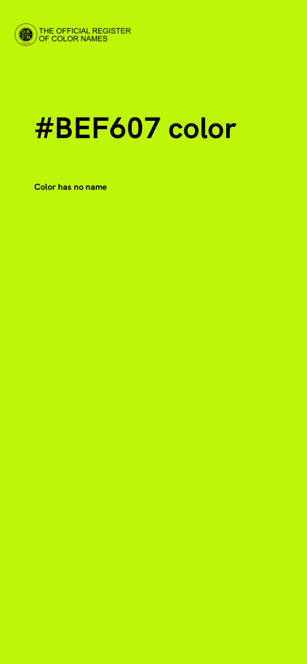 #BEF607 color image