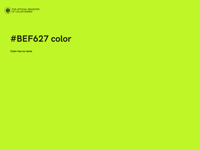 #BEF627 color image