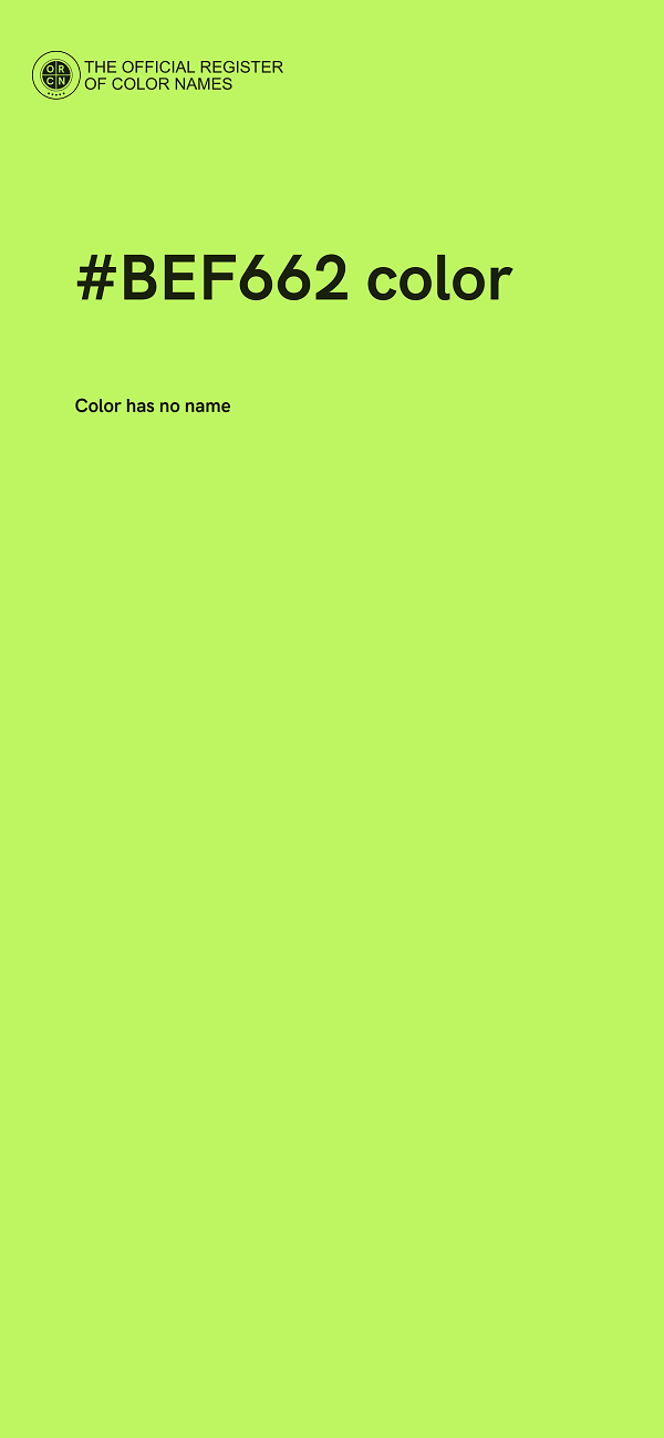#BEF662 color image
