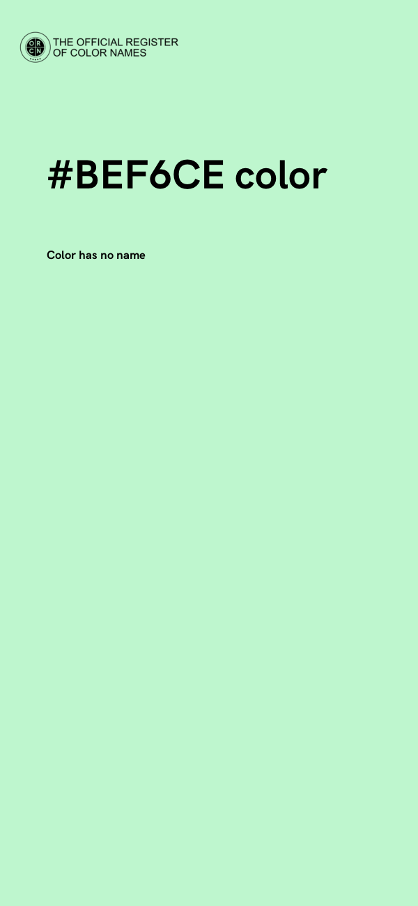 #BEF6CE color image