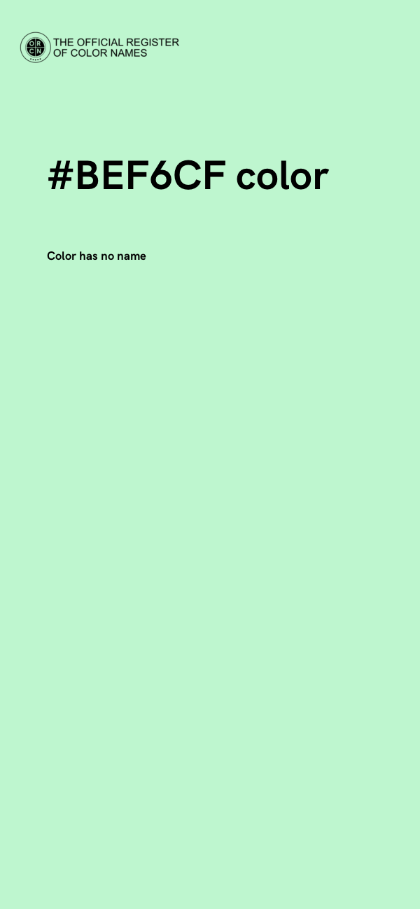 #BEF6CF color image