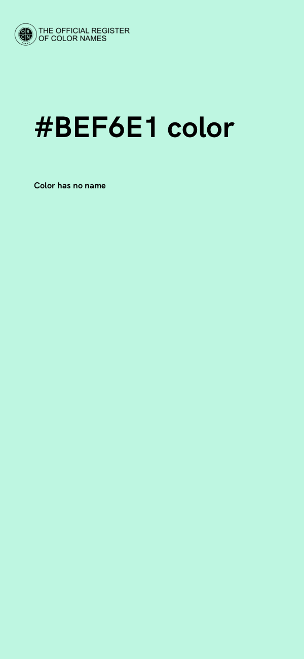#BEF6E1 color image