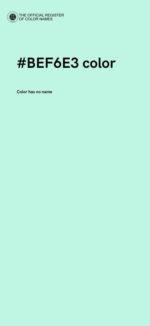 #BEF6E3 color image
