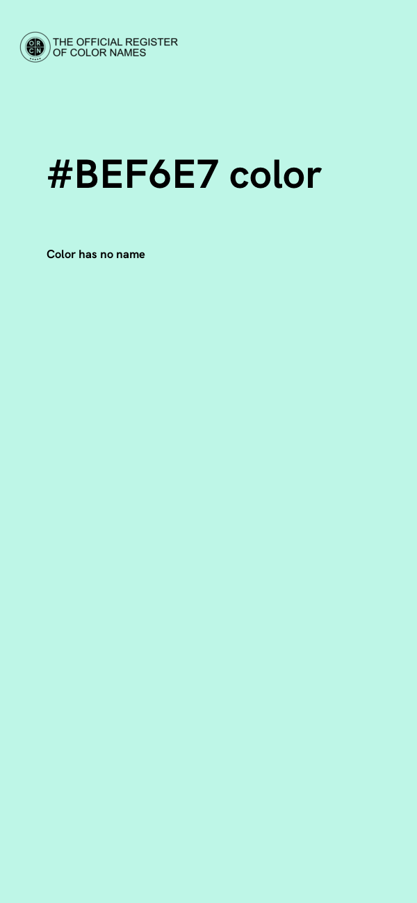 #BEF6E7 color image