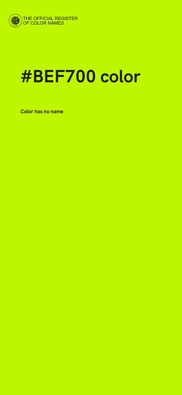 #BEF700 color image