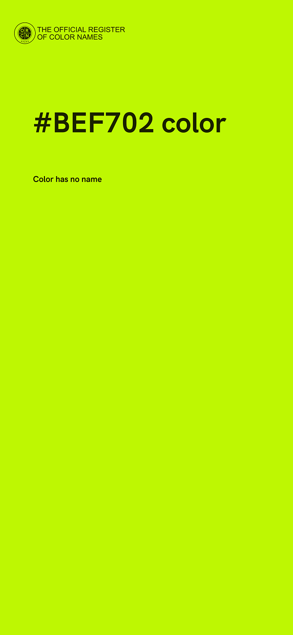 #BEF702 color image