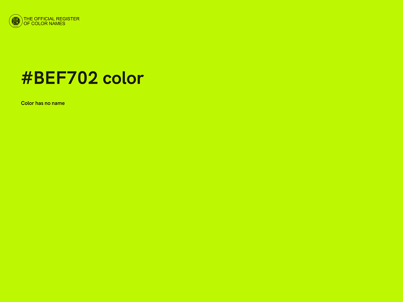 #BEF702 color image