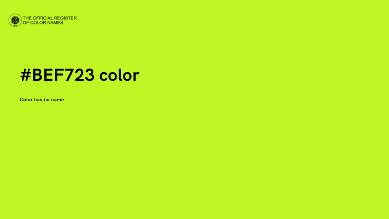 #BEF723 color image